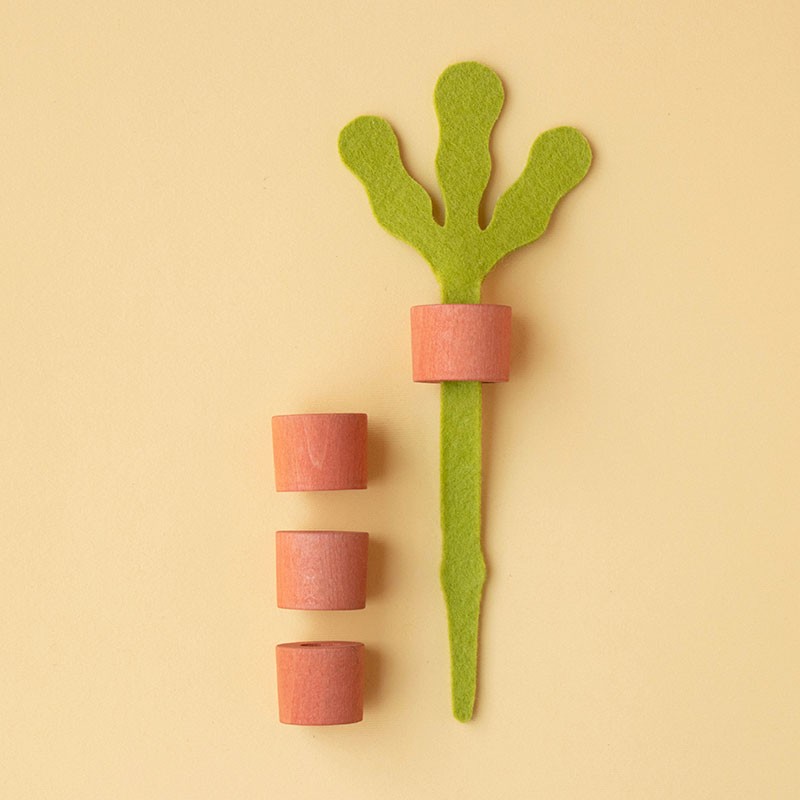 wooden vegetable threading toy